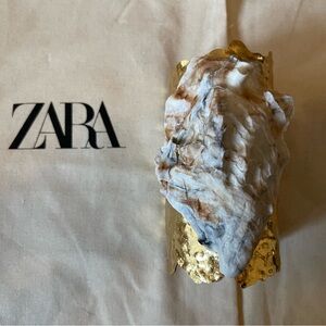 Zara Gold and Cream Oyster Cuff bracelet. Heavy and well made.